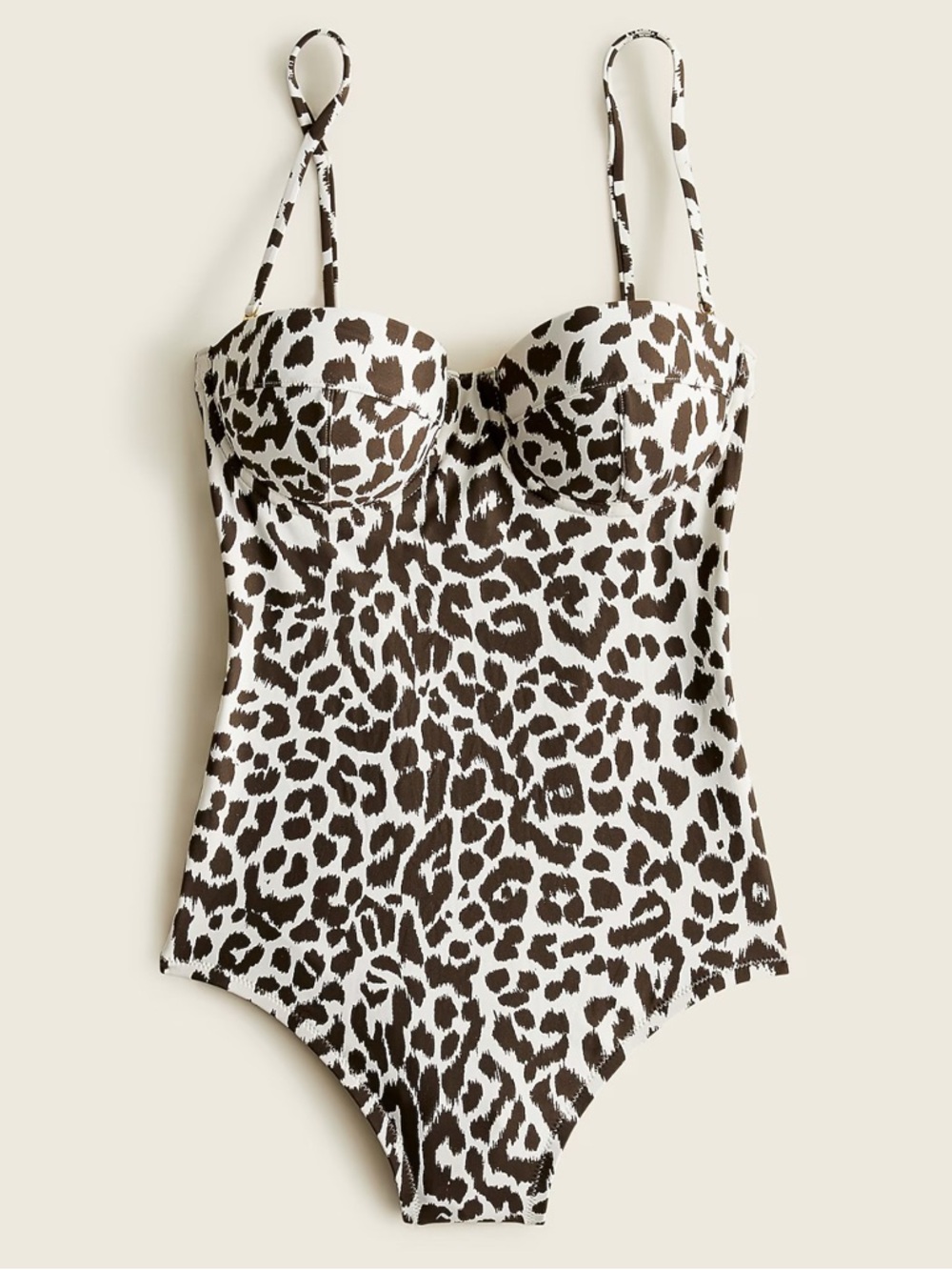 J. Crew Underwire One Piece Swimsuit Leopard Print 2020 Beach Resort Size 4 - Picture 3 of 12